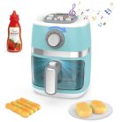 Little Kitchen 6 az 1-ben elemes, bekapcsolható játék háztartási gép csomag: Airfryer, sütő, mosogatógép, mosógép, kávéfőző és mikrohullámú sütő fény és hanghatásokkal