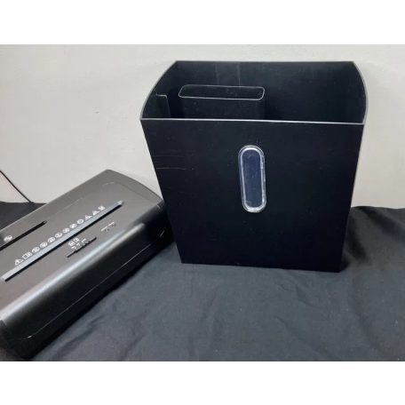 Monolight Office LUS-144 fekete 20L gyűjtőkosaras A4 300W keresztvágós (5 × 16 mm konfetti) iratmegsemmisítő CD és bankkártya vágóval