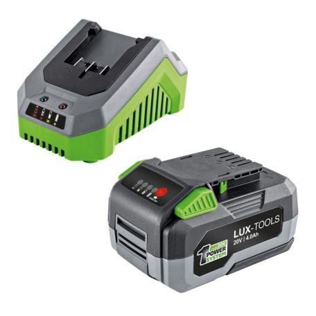 Lux-Tools ARM20-KIT Brushless fűnyírógép, 20V 4Ah akkus 33 cm vezeték nélküli, fűgyűjtős, akkumulátoros fűnyíró, 1 PowerSystem 4000 mAh li-ion akkuval és töltővel, kefe nélküli motorral