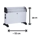 LUX IDALA T elektromos 2000W turbós konvektor, 750W / 1250W / 2000W termosztátos hősugárzó, ventilátoros rásegítéssel
