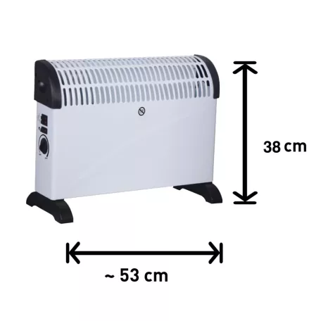 LUX IDALA T elektromos 2000W turbós konvektor, 750W / 1250W / 2000W termosztátos hősugárzó, ventilátoros rásegítéssel