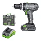 LUX-Tools Mobil Műhely 20V 35Nm akkus fúró, akkumulátoros csavarbehajtó 20V 2Ah akkuval, töltővel, kofferben, 76 részes fúrószár és bitfej készlettel (ABS-20MM) 