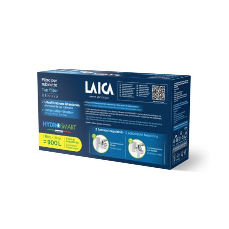 LAICA Genova HYDROSMART rendszerű csapra szerelhető mikroplasztik-stop vízszűrő, filter R10A