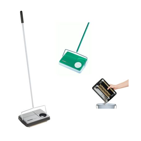 Leifheit 11700 Regulus mechanikus szőnyegseprű, gördíthető, teljesen fém szőnyegtisztító zöld vagy limitált ezüst színben