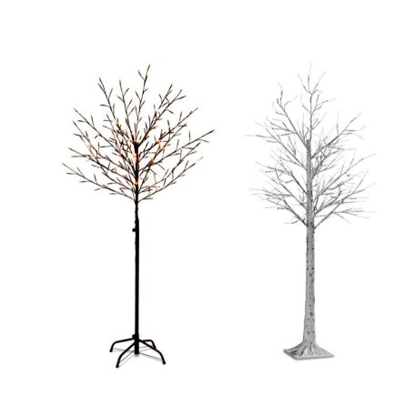 Lichterbaum 120 cm fehér / 150 cm fekete világító LED fa, 200 LED-es kültéri / beltéri melegfehér karácsonyi fénydekoráció, dekorfa
