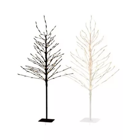 Lichterbaum 120 cm fehér / 150 cm fekete világító LED fa, 200 LED-es kültéri / beltéri melegfehér karácsonyi fénydekoráció, dekorfa
