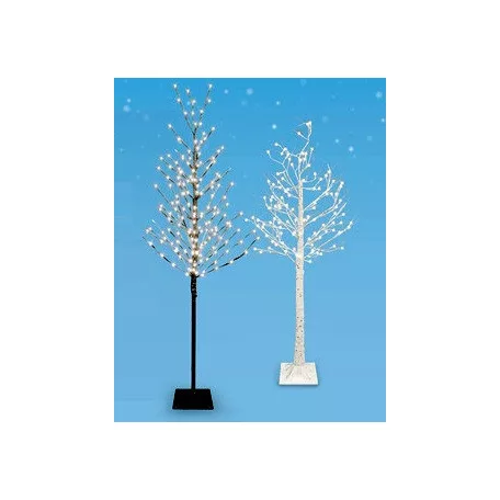 Lichterbaum 120 cm fehér / 150 cm fekete világító LED fa, 200 LED-es kültéri / beltéri melegfehér karácsonyi fénydekoráció, dekorfa