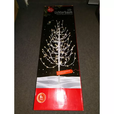 Lichterbaum 120 cm fehér / 150 cm fekete világító LED fa, 200 LED-es kültéri / beltéri melegfehér karácsonyi fénydekoráció, dekorfa