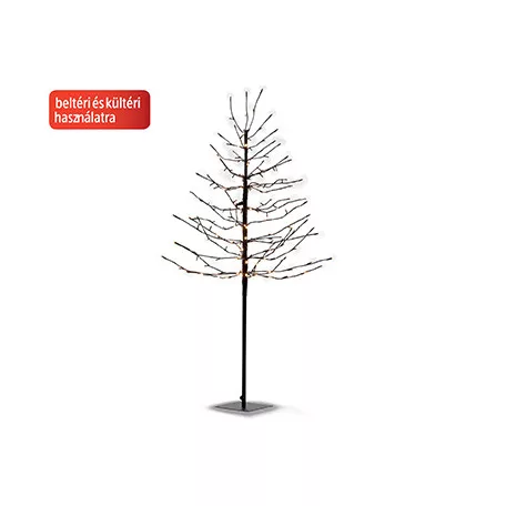 Lichterbaum 120 cm fehér / 150 cm fekete világító LED fa, 200 LED-es kültéri / beltéri melegfehér karácsonyi fénydekoráció, dekorfa