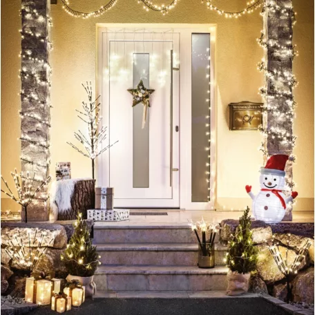 Lichterbaum 120 cm fehér / 150 cm fekete világító LED fa, 200 LED-es kültéri / beltéri melegfehér karácsonyi fénydekoráció, dekorfa