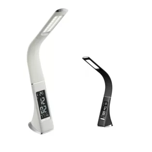   Livarno Lux 322287 LED Desk Lamp 3.2W/3.4W 280/340 lm 5000K/5500K Cool White LED asztali lámpa rugalmas nyakkal, beépített hőmérővel és ébresztőórával ezüst / fekete színben