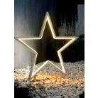 Melinera 46 x 48 kültéri / beltéri fém, melegfehér LED csillag, 108 db LED-el világító csillag fényedkoráció talppal + leszúró tüskékkel, 6 órás időzítővel