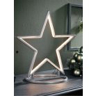 Melinera 46 x 48 kültéri / beltéri fém, melegfehér LED csillag, 108 db LED-el világító csillag fényedkoráció talppal + leszúró tüskékkel, 6 órás időzítővel