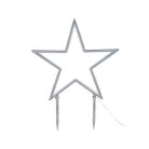 Melinera 46 x 48 kültéri / beltéri fém, melegfehér LED csillag, 108 db LED-el világító csillag fényedkoráció talppal + leszúró tüskékkel, 6 órás időzítővel