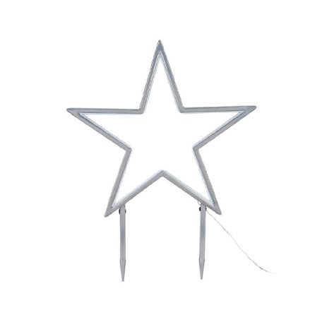 Melinera 46 x 48 kültéri / beltéri fém, melegfehér LED csillag, 108 db LED-el világító csillag fényedkoráció talppal + leszúró tüskékkel, 6 órás időzítővel