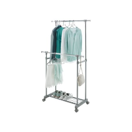 Livarno Home 83 x 98 - 167 x 43 cm teleszkópos, guruló inox ruhaállvány, gardróbállvány és cipőtároló