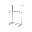 Livarno Home 83 x 98 - 167 x 43 cm teleszkópos, guruló inox ruhaállvány, gardróbállvány és cipőtároló