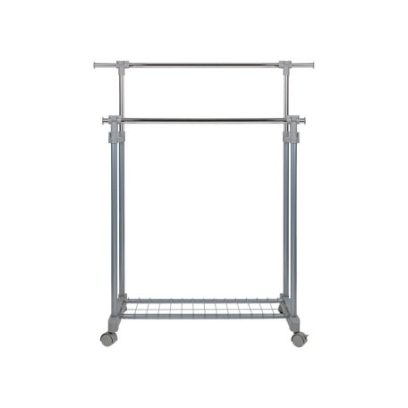 Livarno Home 83 x 98 - 167 x 43 cm teleszkópos, guruló inox ruhaállvány, gardróbállvány és cipőtároló