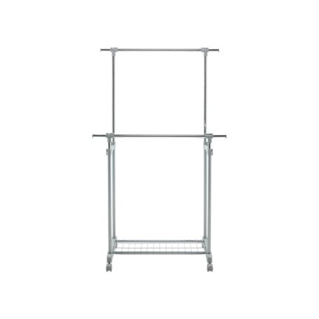 Livarno Home 83 x 98 - 167 x 43 cm teleszkópos, guruló inox ruhaállvány, gardróbállvány és cipőtároló