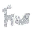 Livarno kültéri / beltéri 3D XXL melegfehér LED szarvas (rénszarvas) szánnal világító karácsonyi dekoráció 90 db LED-el 90 x 51 x 15 cm