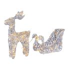 Livarno kültéri / beltéri 3D XXL melegfehér LED szarvas (rénszarvas) szánnal világító karácsonyi dekoráció 90 db LED-el 90 x 51 x 15 cm