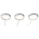 Livarno Home 420079 Kerek, 3 darabos hálózati LED lámpa szett 6 x 0.9 cm, 3 x 170 lm 4000K (nappali fényű), hálózati adapterrel, tápkábelbe integrált kapcsolóval