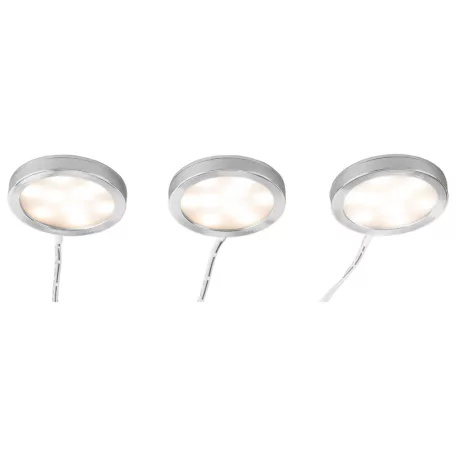 Livarno Home 420079 Kerek, 3 darabos hálózati LED lámpa szett 6 x 0.9 cm, 3 x 170 lm 4000K (nappali fényű), hálózati adapterrel, tápkábelbe integrált kapcsolóval