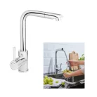 Livarno Home egykaros, víztakarékos, króm, 30 cm kihúzható zuhanyfejes prémium mosogató csaptelep 54 x 316 x 244 mm (444890)