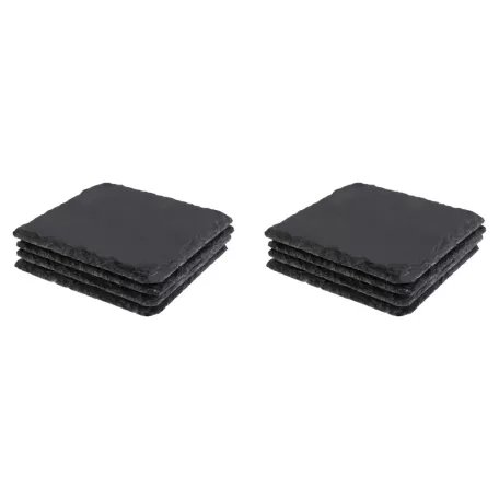 Livarno Home Basalt pala 8 darabos 10 x 10 cm tálaló készlet, alátét, poháralátét szett csúszásgátló szilikon lábakkal (451379)