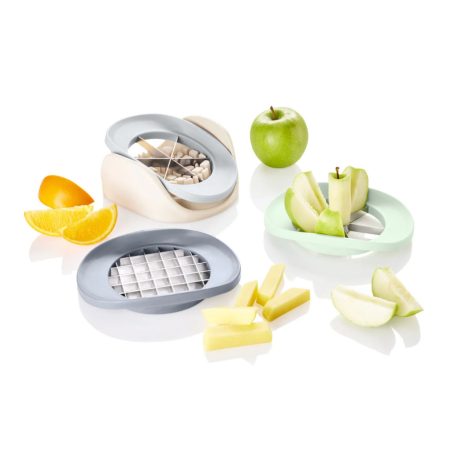 Livarno Home 451841 Fruit Chopper Set univerzális gyümölcsvágó, gyümölcs szeletelő készlet alma-, citrom- és univerzális vágóbetéttel