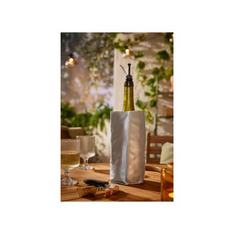 Livarno Home 37 x 20 cm zselés palackhűtő párna, szabványos (9 cm átmérőjű) boros vagy pezsgős üvegek hűtésére, ezüst