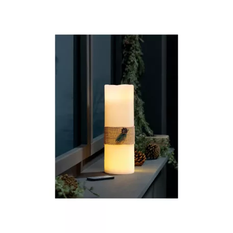 Livarno Home Single Slim 30 x 10 cm valódi viasz LED gyertya 6 órás időzítővel, távirányítóval, melegfehér pislákolgó élethű gyertyaláng effektussal 
