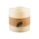 Livarno Home Single Big 15 x 15 cm valódi viasz LED gyertya 6 órás időzítővel, távirányítóval, melegfehér pislákolgó élethű gyertyaláng effektussal 