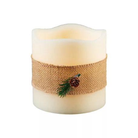 Livarno Home Single Big 15 x 15 cm valódi viasz LED gyertya 6 órás időzítővel, távirányítóval, melegfehér pislákolgó élethű gyertyaláng effektussal 