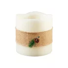 Livarno Home Single Big 15 x 15 cm valódi viasz LED gyertya 6 órás időzítővel, távirányítóval, melegfehér pislákolgó élethű gyertyaláng effektussal 