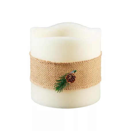 Livarno Home Single Big 15 x 15 cm valódi viasz LED gyertya 6 órás időzítővel, távirányítóval, melegfehér pislákolgó élethű gyertyaláng effektussal 