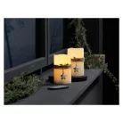 Livarno Home Dual Star 2 darabos 12.5 x 7.5 cm valódi viasz LED gyertya 6 órás időzítővel, távirányítóval, melegfehér pislákolgó élethű gyertyaláng effektussal