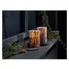   Livarno Home Dual Wood 2 darabos 12.5 x 7.8 cm valódi viasz LED gyertya fa hatással, 6 órás időzítővel, távirányítóval, melegfehér pislákolgó élethű gyertyaláng effektussal
