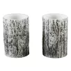   Livarno Home Dual Wood 2 darabos 12.5 x 7.8 cm valódi viasz LED gyertya fa hatással, 6 órás időzítővel, távirányítóval, melegfehér pislákolgó élethű gyertyaláng effektussal