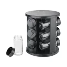 Livarno Home 10 részes forgó, 360°-ban elforgatható, elegáns design fűszertartó készlet 9 db 85 ml-es, szórófejes fűszer tároló üveggel, tartóval