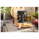 Livarno Home 10 részes forgó, 360°-ban elforgatható, elegáns design fűszertartó készlet 9 db 85 ml-es, szórófejes fűszer tároló üveggel, tartóval