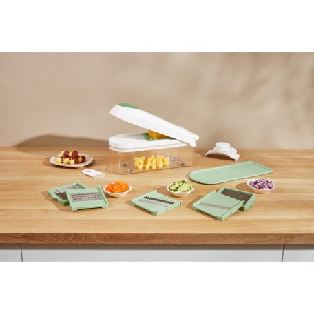 Livarno Home Slicer and Dicer multifunkciós mechanikus aprító, szeletelő és reszelő gyűjtőtállal, 6 cserélhető betéttel (462703)