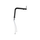 Livarno Home egykaros, víztakarékos, szálcsiszolt nemesacél / fekete 21 cm design csendes mosogató csaptelep 160°-ban elforgatható fejjel, 2 fokozatú vízáramlással (482299)