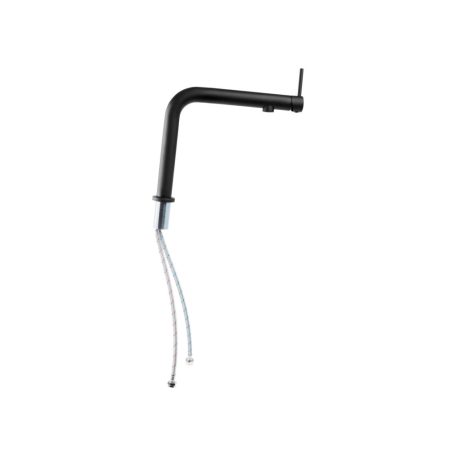 Livarno Home egykaros, víztakarékos, szálcsiszolt nemesacél / fekete 21 cm design csendes mosogató csaptelep 160°-ban elforgatható fejjel, 2 fokozatú vízáramlással (482299)