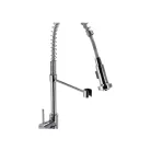 Livarno Home Mixer Tap egykaros mosogató csaptelep kétfunkciós zuhannyal, króm, spirálrugó tartóval, 275 x 505 x 48 mm