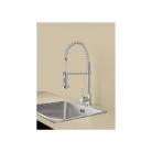 Livarno Home Mixer Tap egykaros mosogató csaptelep kétfunkciós zuhannyal, króm, spirálrugó tartóval, 275 x 505 x 48 mm