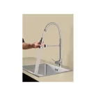 Livarno Home Mixer Tap egykaros mosogató csaptelep kétfunkciós zuhannyal, króm, spirálrugó tartóval, 275 x 505 x 48 mm
