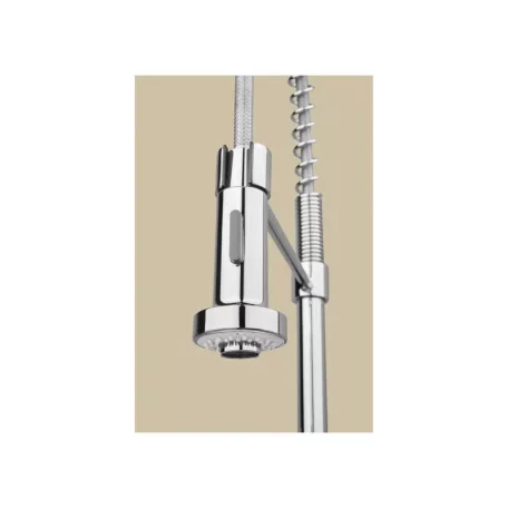 Livarno Home Mixer Tap egykaros mosogató csaptelep kétfunkciós zuhannyal, króm, spirálrugó tartóval, 275 x 505 x 48 mm