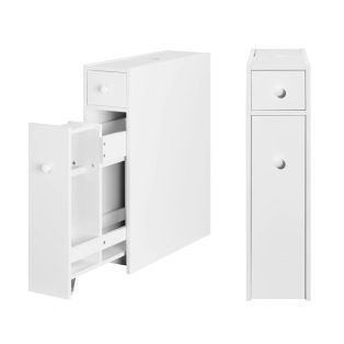   Livarno Home SlimLine keskeny háztartási tárolószekrény, fülkeszekrény 2 fiókkal 16 x 58 x 49 cm, fehér (487763)