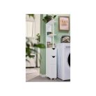 Livarno Home SlimLine keskeny tárolószekrény, fürdőszoba szekrény nyitott és kihúzható polcokkal 15 x 136 x 33 cm, fehér (487768)